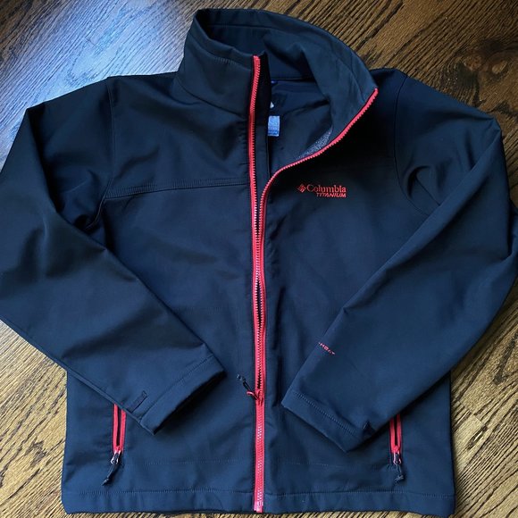 Like New Columbia Youth Bugaboo OmniHeat Layer Black & Red Coat 14/16 - Picture 2 of 5